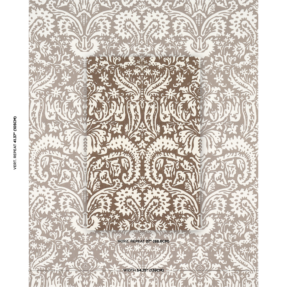 SUFFOLK DAMASK | Brown