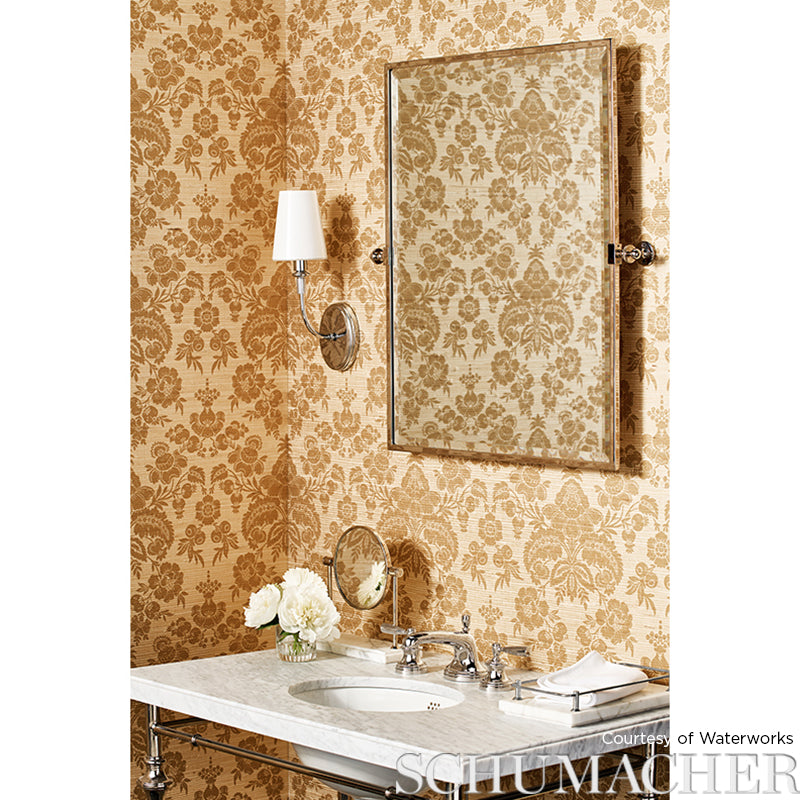 SIMONE DAMASK GRASSCLOTH | GOLD