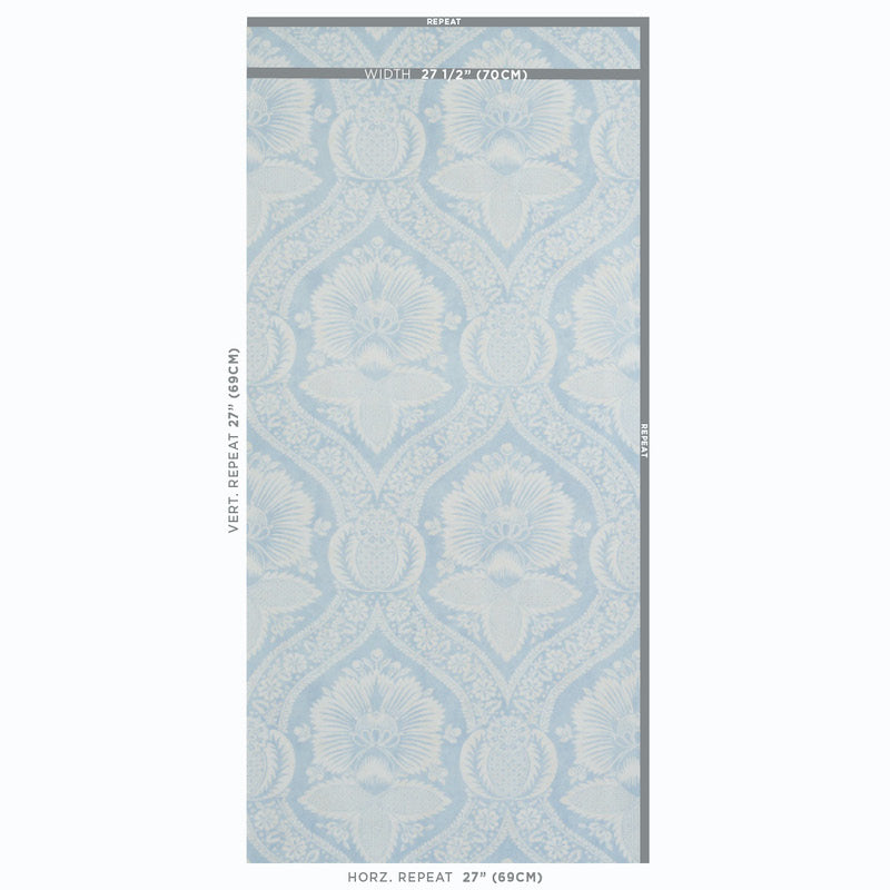 VILLANDRY DAMASK PRINT | Blue