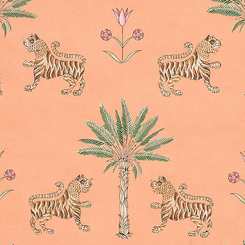 TIGER PALM | Crimson On Peach