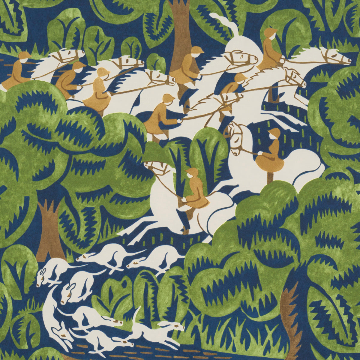 MARGARET SCHLOEMAN'S FOX CHASE | Navy & Green