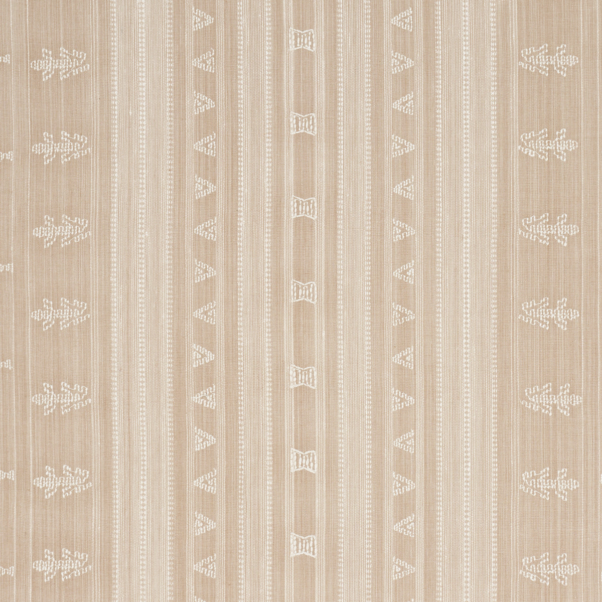 NIMA EMBROIDERED COTTON LINEN | Tan