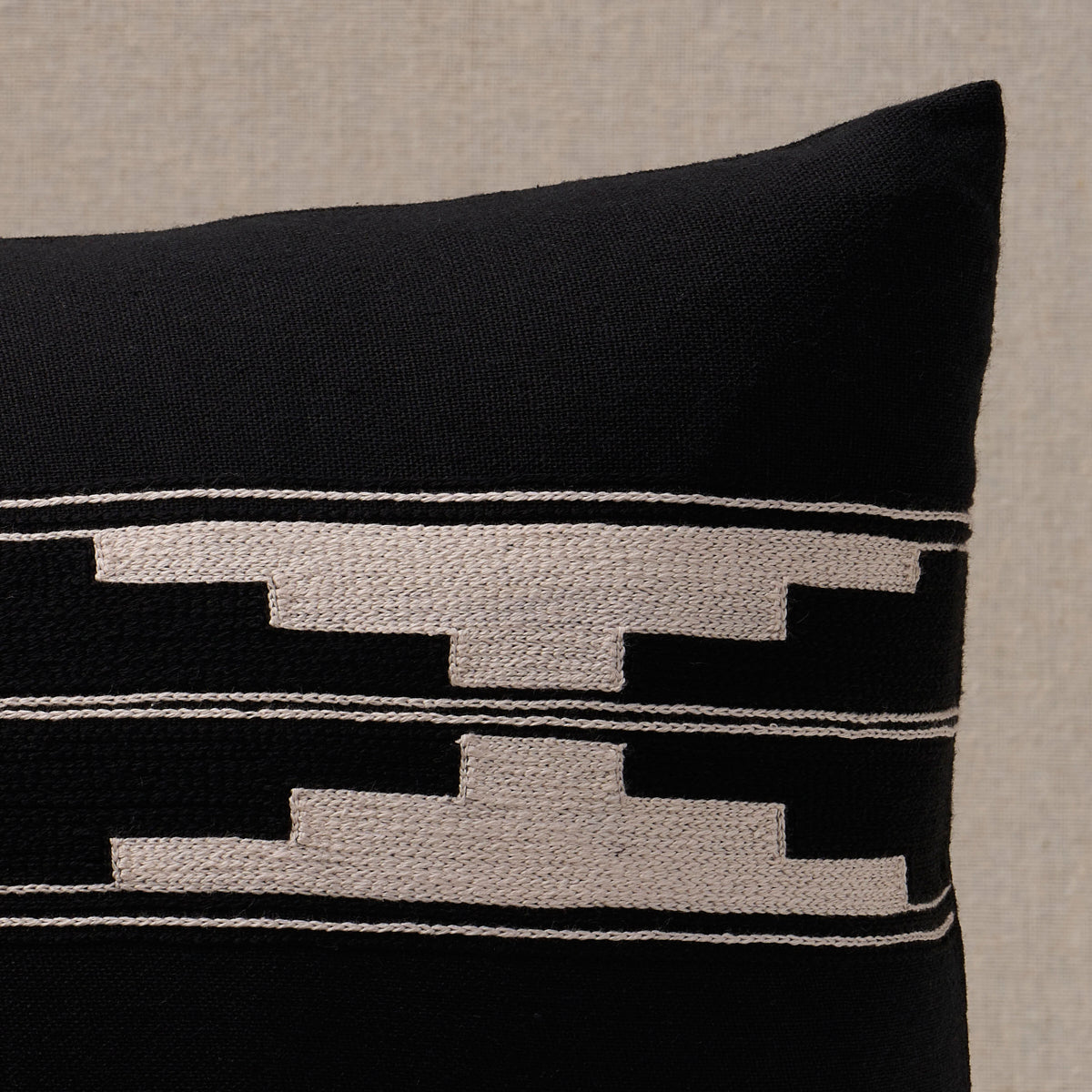 Kilim Pillow | Black & Ivory