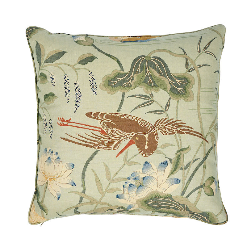 Lotus Garden Pillow | Aqua