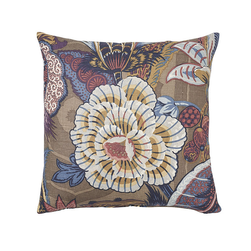 Zanzibar Linen Print Pillow | Cerulean