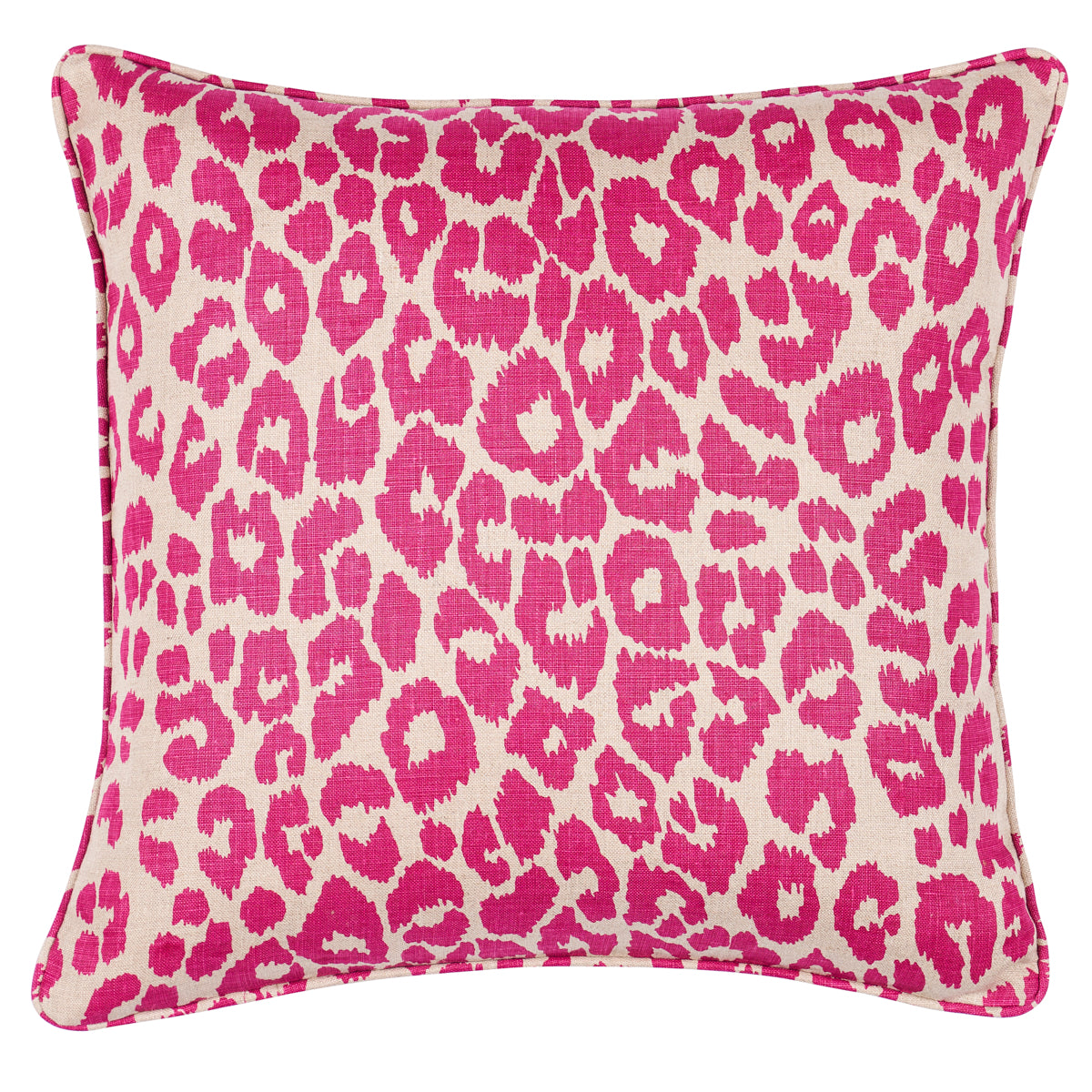 Iconico cuscino leopardato | Fucsia/Naturale