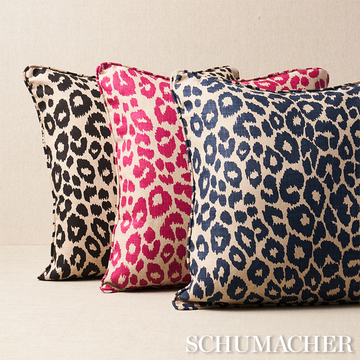 Iconic Leopard Pillow | Fuschia/Natural