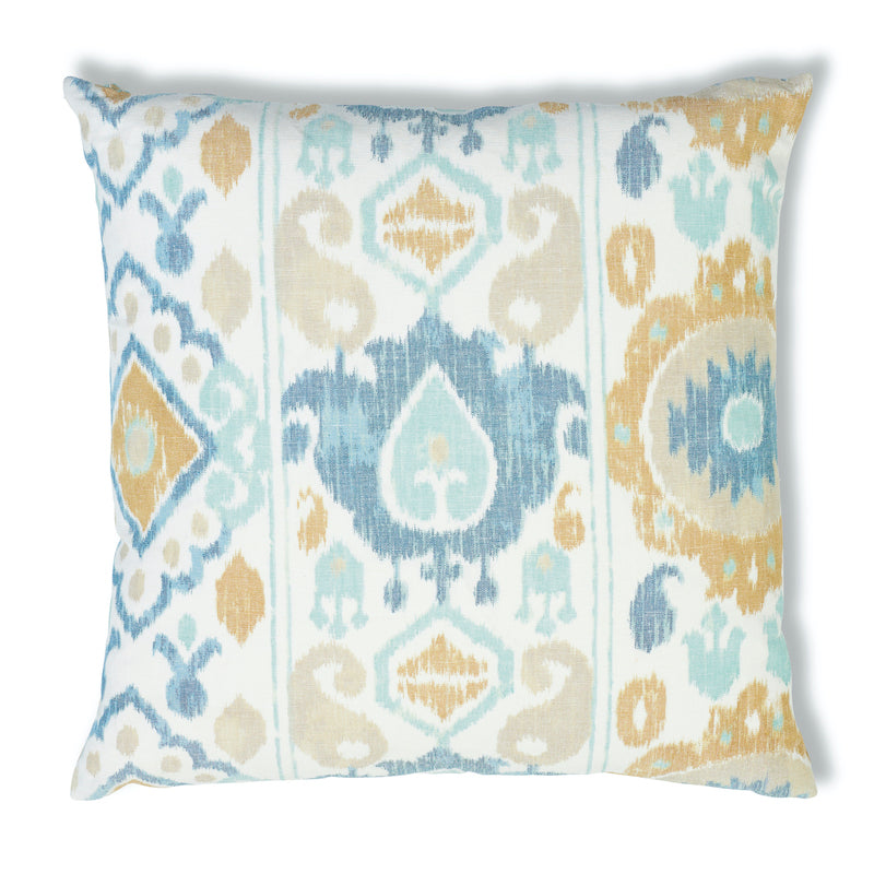 Elizia Ikat Pillow | Sky & Ochre