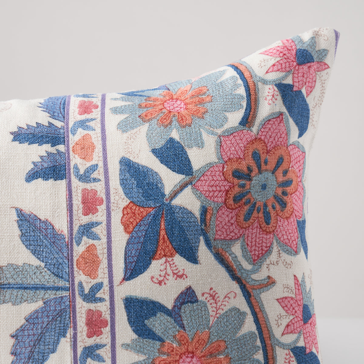 Indali Bordered Linen Pillow | Rose & Indigo