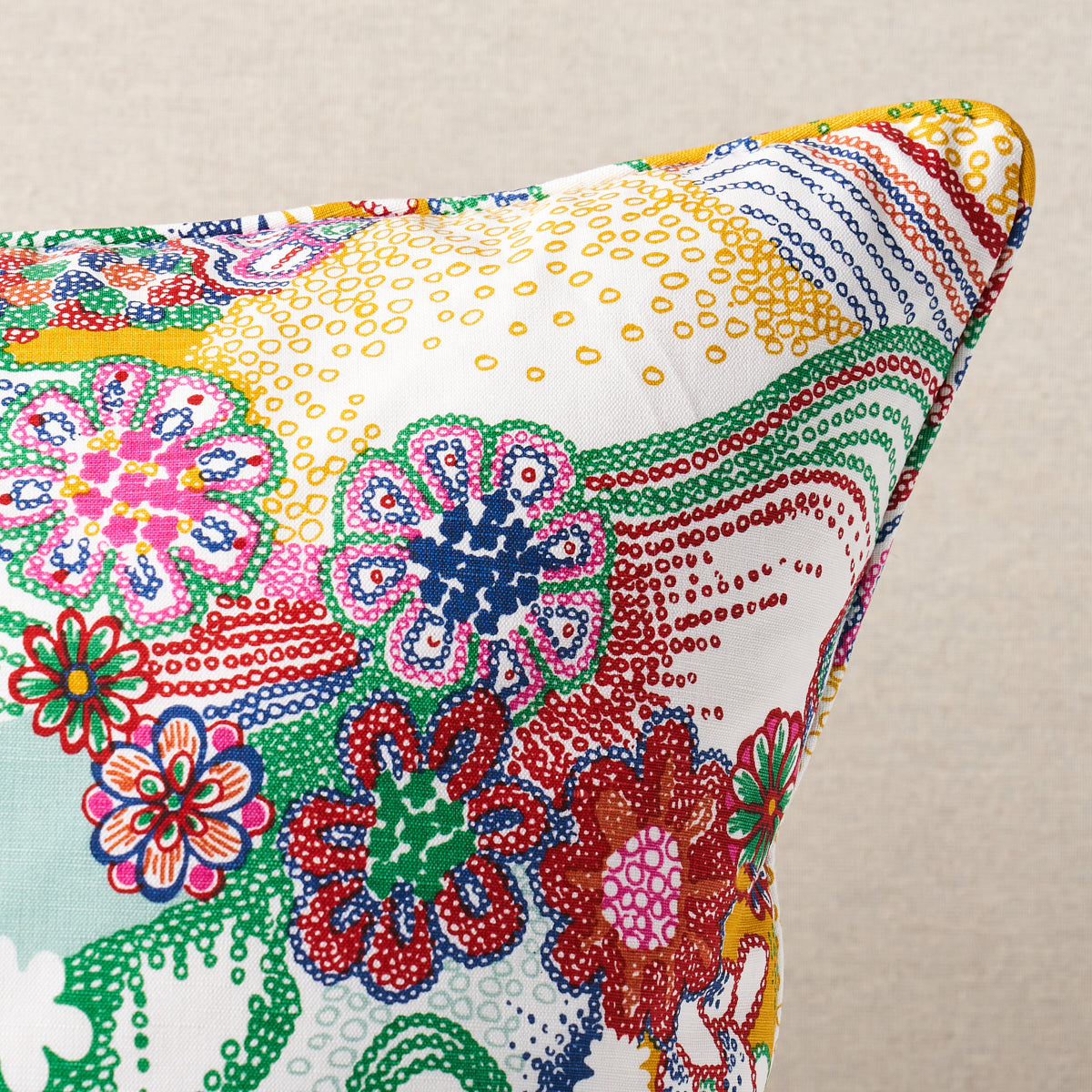 Daisy Chain Pillow | Primary Multi