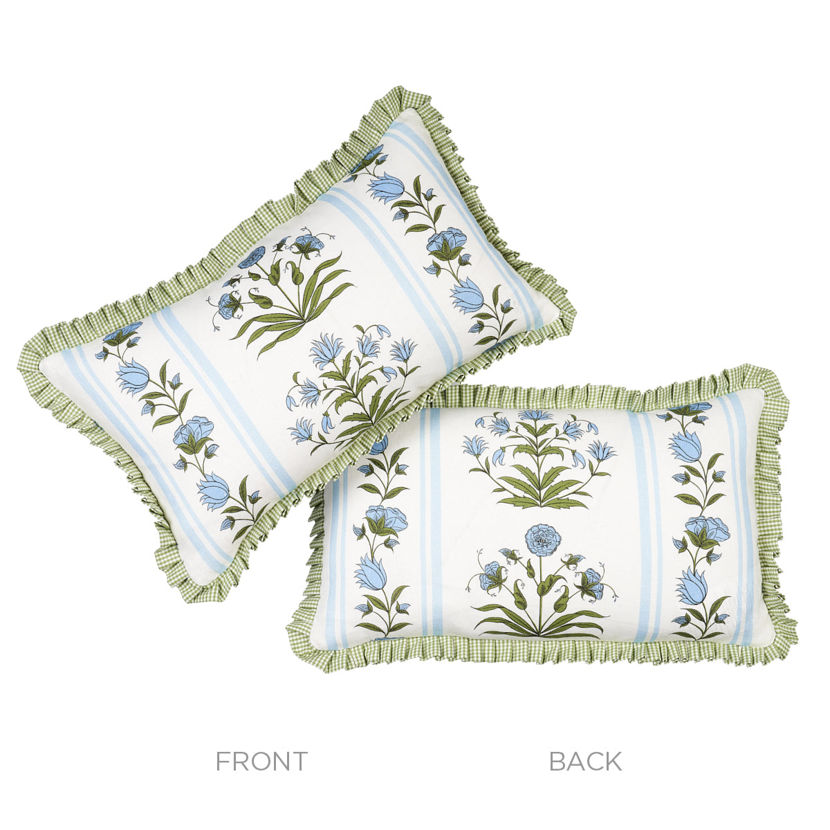 Royal Poppy Stripe Pillow | Sky