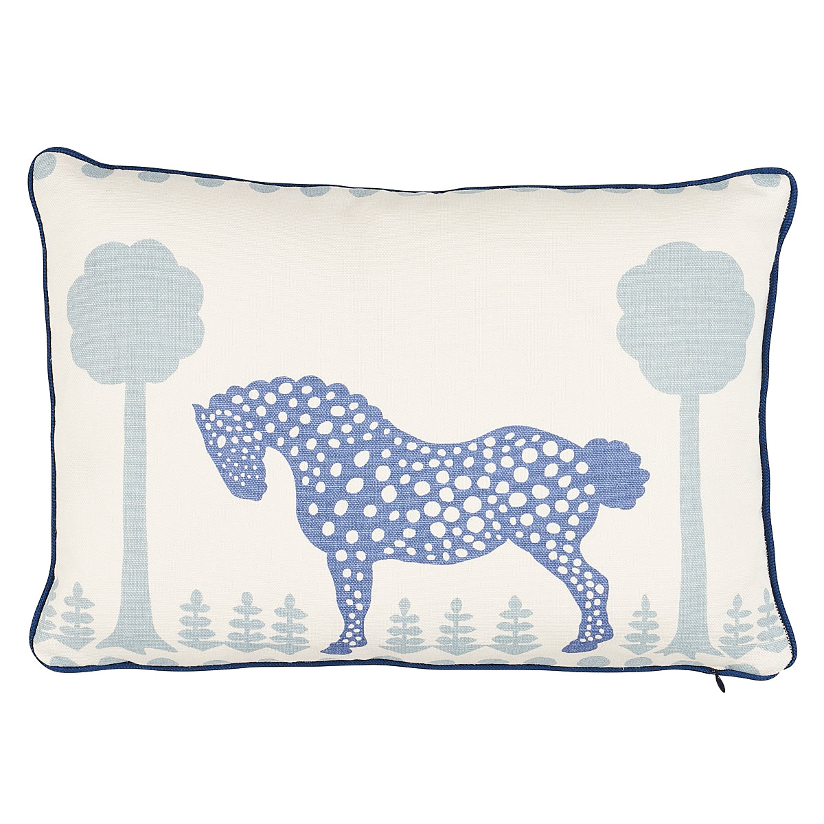 Polka Dot Pony Pillow | Blue