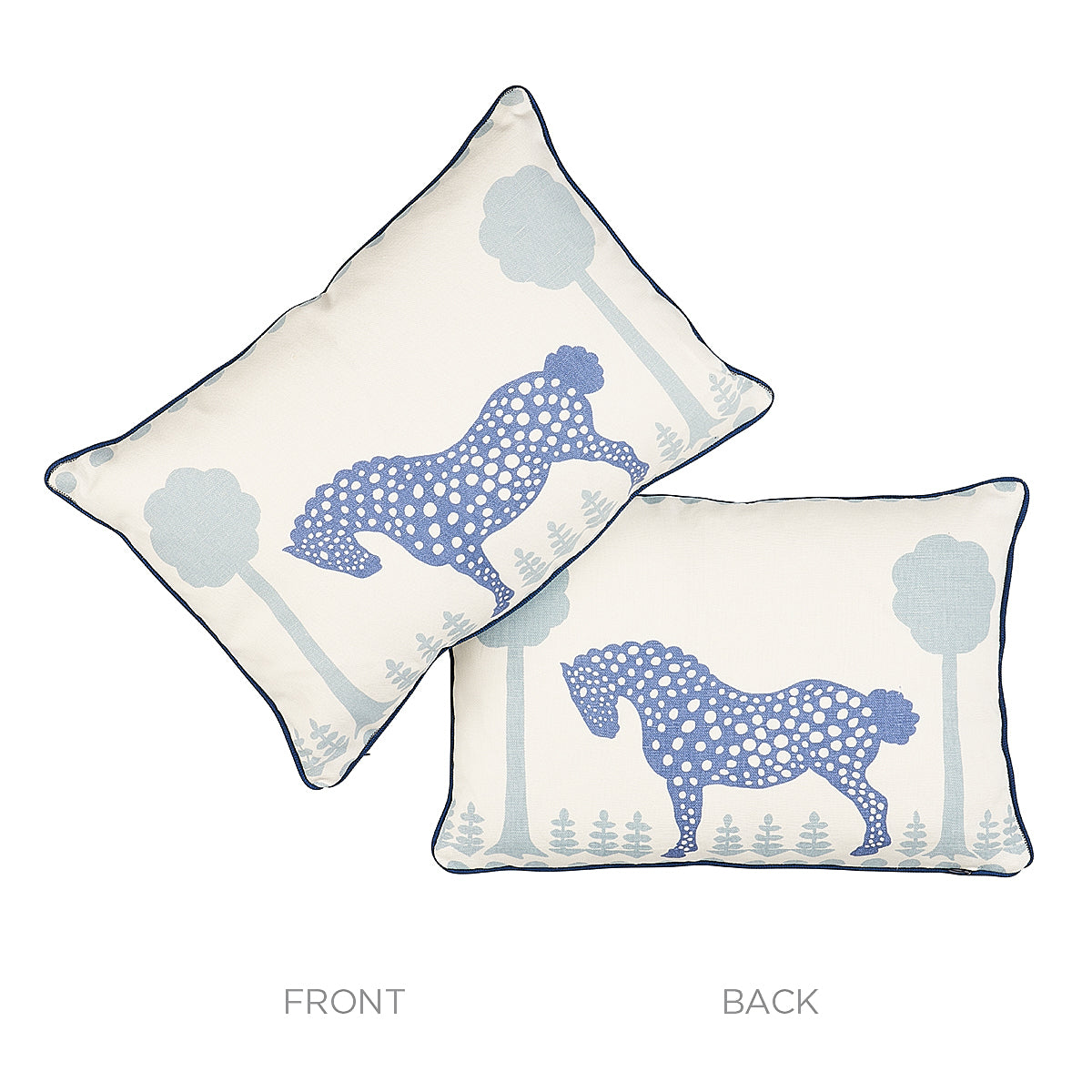 Polka Dot Pony Pillow | Blue