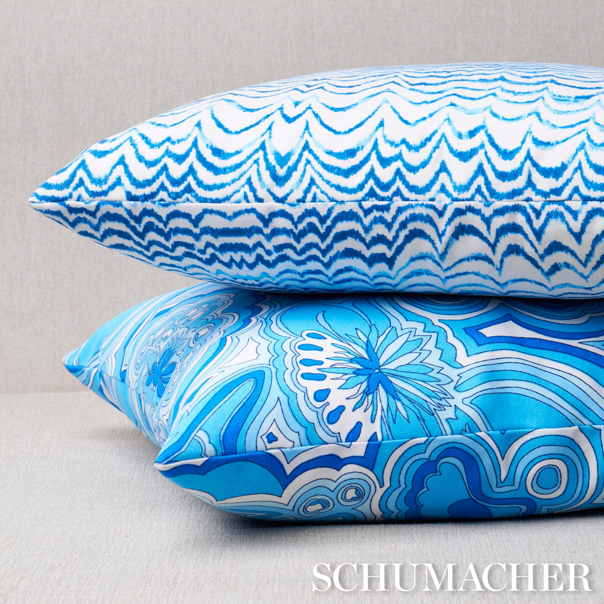 Ink Wave Print I/O Pillow | Indigo