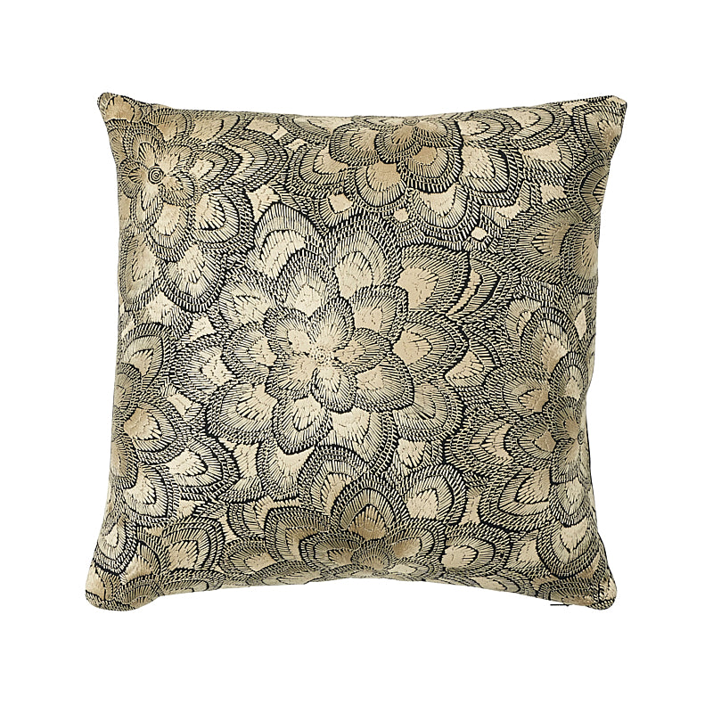 Lotus Embroidery Pillow | Gold