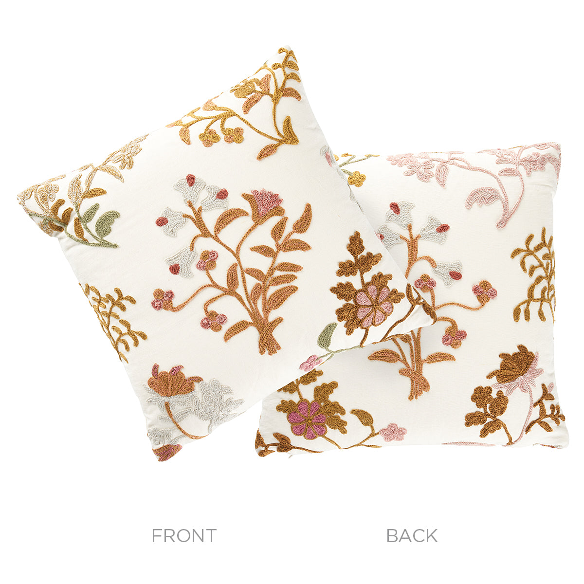 Raleigh Crewel Embroidery Pillow A | Autumn