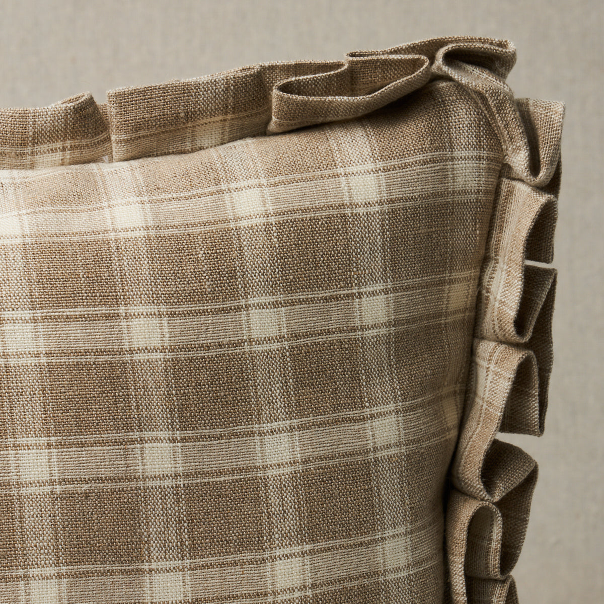 Crawford Check Pillow | Flax