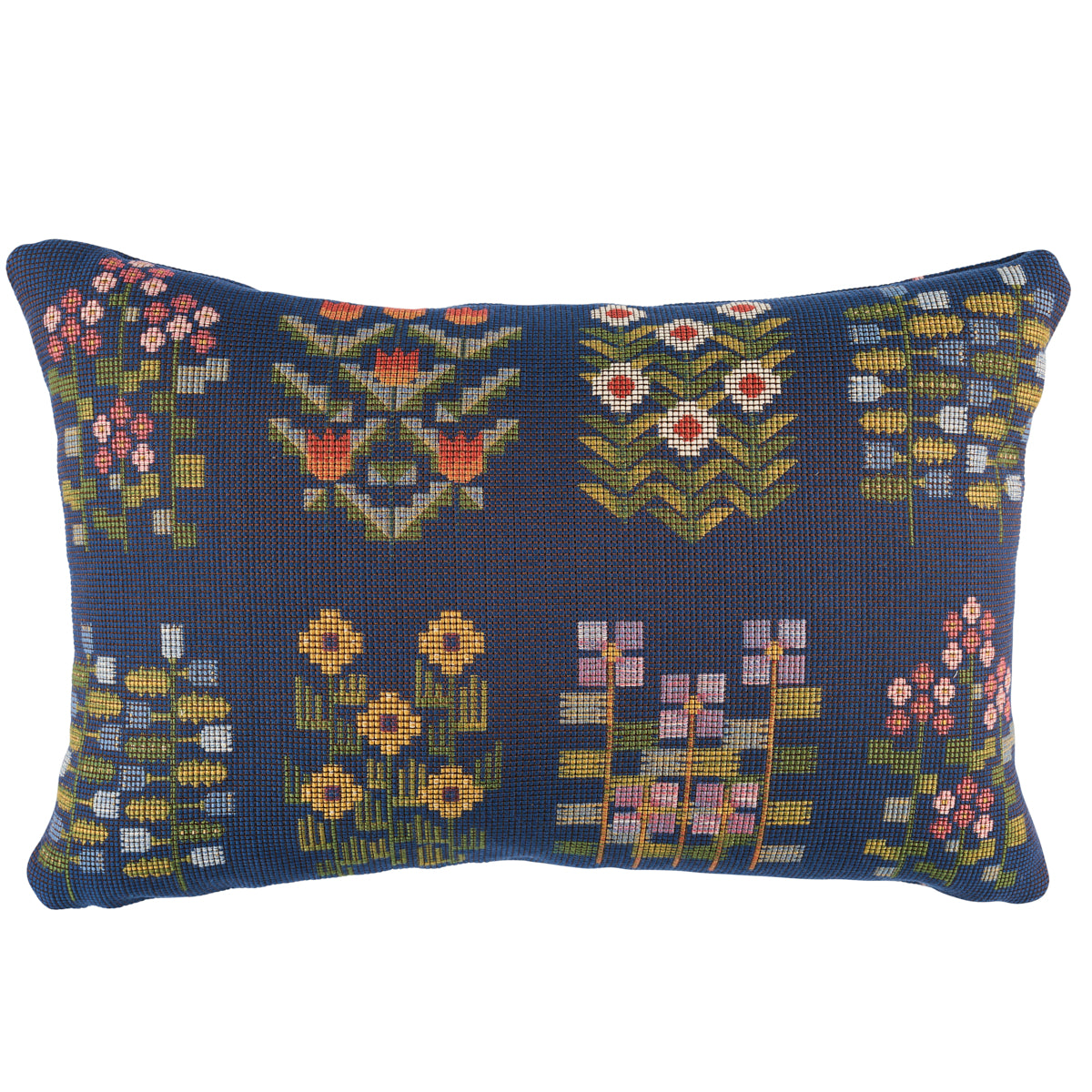 Annika Floral Tapestry Pillow | Multi On Navy