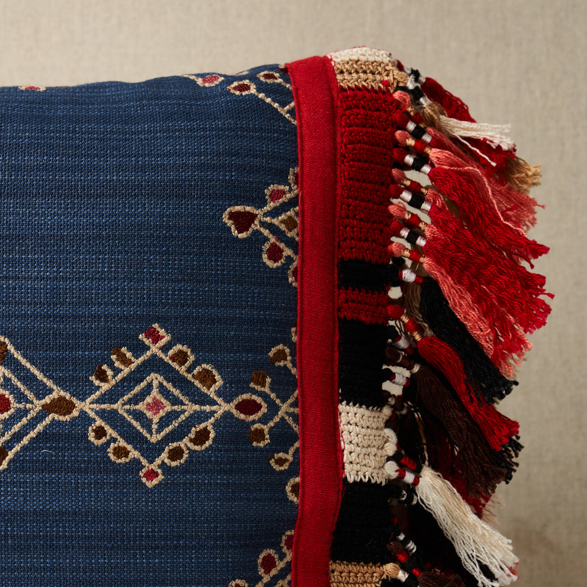 Kalindi Embroidery Pillow | Indigo