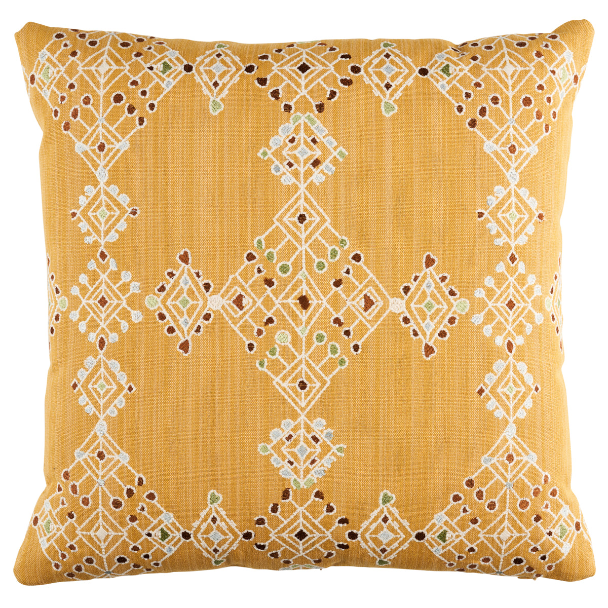 Kalindi Embroidery Pillow | Saffron