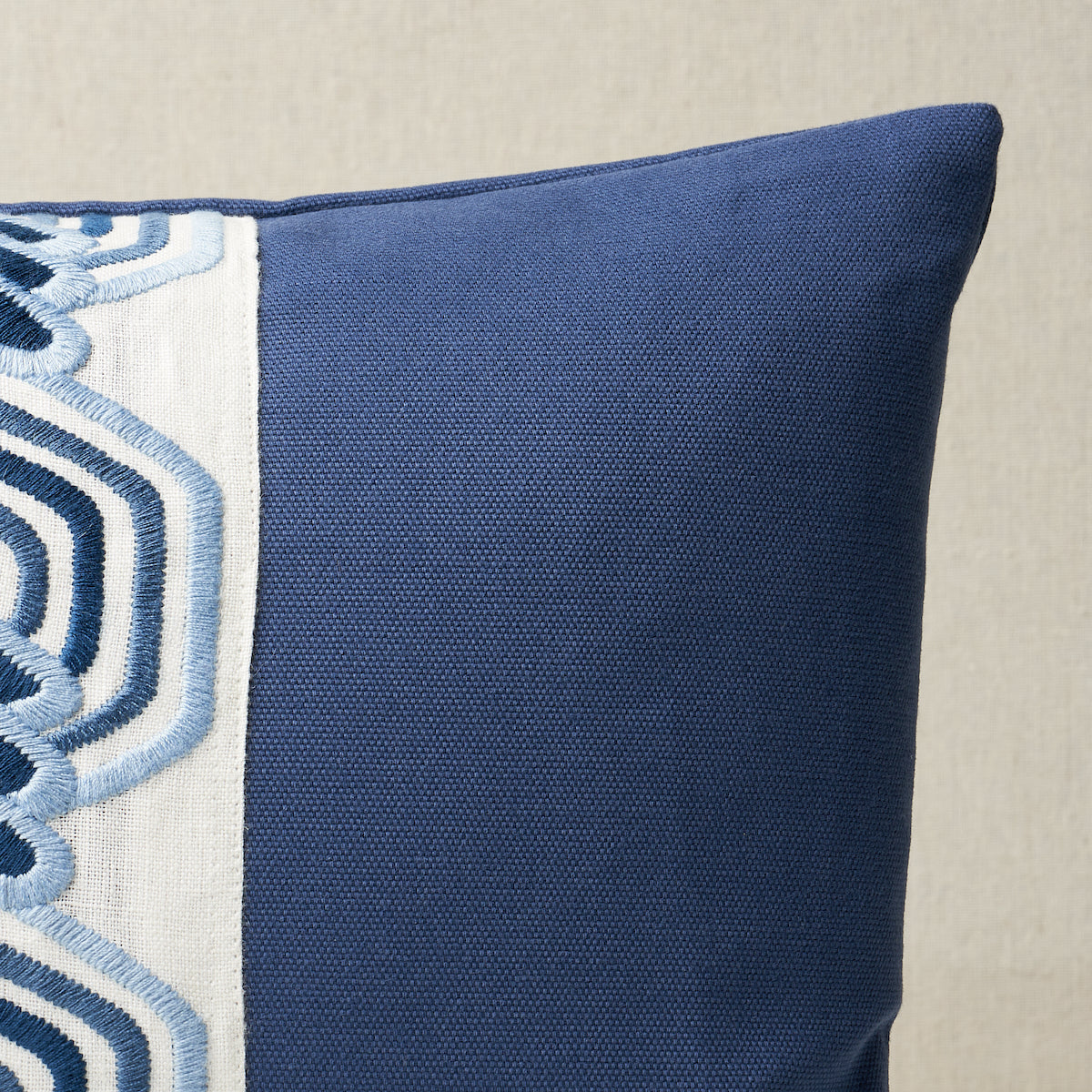 The Twist Embroidered Pillow | Marine